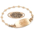 thumbnail image 1 of MedicEngraved Rose Gold Stainless Steel Custom Medical Alert Bracelet - 5mm Heart Link, 1 of 7