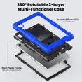 thumbnail image 2 of Case for Lenovo Tab K10 10.3 Inch / M10 FHD Plus 2020 2nd Gen with Screen Protector, 360 Degree Rotating Kickstand Hand Strap Heavy Duty Shockproof Cover with Shoulder Strap, Blue, 2 of 7