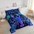 thumbnail image 4 of Erosebridal Ensembles de Couette Néon Homard Format Simple, Couettes et Duvets Feuilles Botaniques, Noir Marine, Réversible, 4 of 7