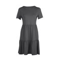 thumbnail image 4 of Robe d'Été pour Femmes 2024 Mode Grande Taille Décontractée à Manches Courtes Robe T-Shirt Robe Mini à Étages avec Poches Rabais de 50 % Liquidation!, 4 of 7