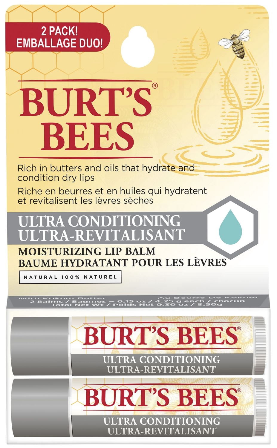 Baume ultra-revitalisant pour les lèvres d’origine naturelle à 100 % au beurre de kokum de Burt’s Bees®,