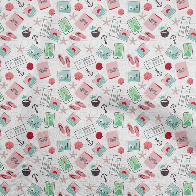 oneOone Tissu en Rayonne Rouge Tissu de Voyage pour Robe Tissu Imprimé Tissu au Mètre 56 Pouces de Large