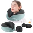 thumbnail image 4 of Wzzjkit 4PCS Neck Pillow with Eye Mask Earplugs Storage Bag, Breathable Travel Airplane Pillow, Solid Color Travel Pillow for Plane Car Home Recliner Use, 4 of 6