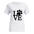 thumbnail image 1 of CEHVOM T-Shirts à Col Rond pour Femmes Grande Taille Imprimés, T-Shirt Graphique à Manches Courtes avec Imprimé Chat, 1 of 4