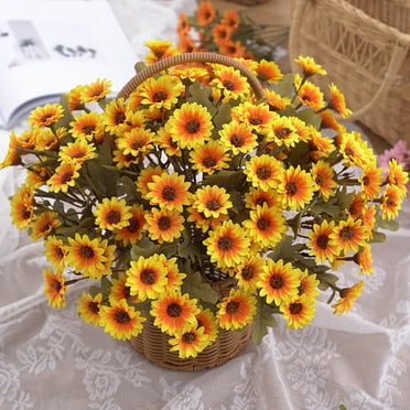 Birdeem Petit Bouquet de Marguerites Simulées Camomille Mariage Décoration Maison Chrysanthème Orchidée Sauterelle Chrysanthème Petite Fraîche Fleur Artificielle Fleur en Soie
