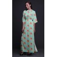 thumbnail image 2 of Bimba Robe Longue Maxi d'Été à Fente Latérale Imprimée pour Femmes avec Feuilles de Rayonne, Roses et Miosotis Floral - Petite, 2 of 6
