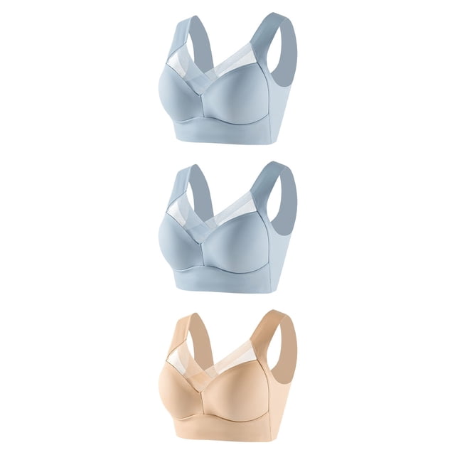 Timegard Womens Plus Size Bras No Underwire Full Coverage Mesh Breathable Comfort Everyday Bralette