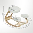 thumbnail image 3 of HOMCOM Ergonomic Kneeling Chair, Wood Kneel Stool, Cream White, 3 of 10