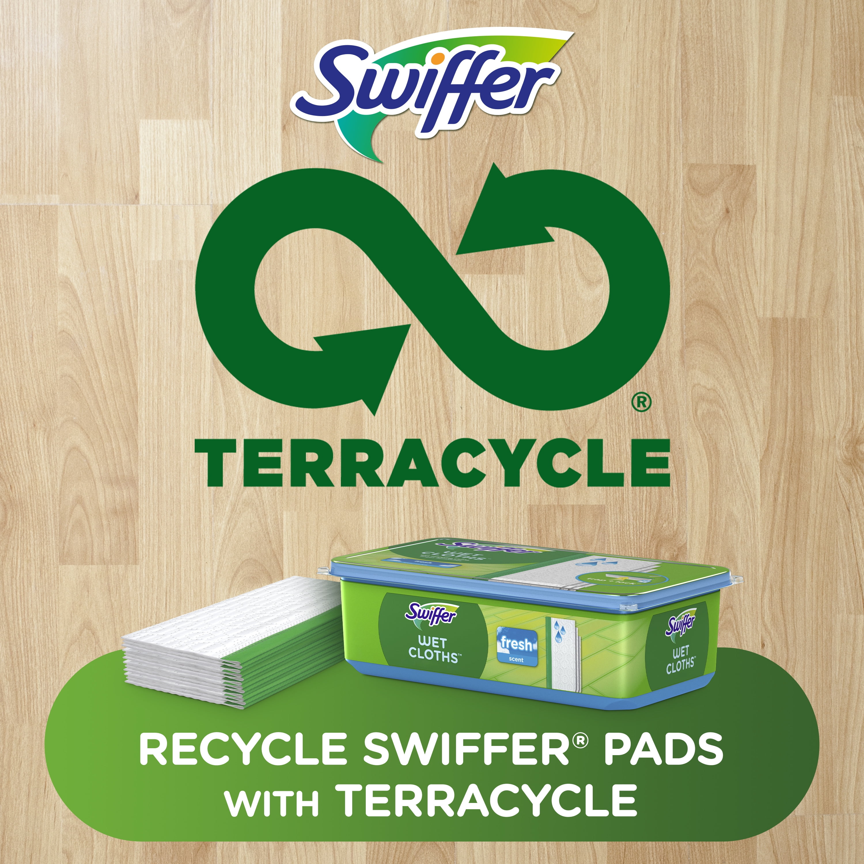 Swiffer Balai + Vadrouille, Linges Humides de Recharge, Nettoyant pour Planchers, Linges de Nettoyage, Frais, 12 Unités