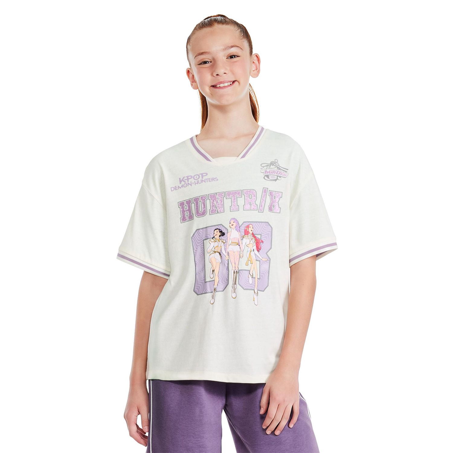 Kpop Demon Hunters Girls' Huntrix Varsity T-Shirt