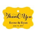 thumbnail image 1 of 100 PCS Personalized Made Scallop Edges Hang Tags Thank You Custom Wedding Favor Gift Paper Tags, 1 of 1
