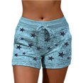 thumbnail image 1 of Women Soft And Comfy Activewear Starts Print Shorts With Pockets And  Drawstring, 1 of 6