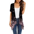 thumbnail image 1 of Women Cardigans Lightweight Women Casual Printed Short Sleeve Cardigans Drape Open Front Lightweight Summer High Low Hem Tops Cardigans for Women Plus Sizes on Clearance, 1 of 4