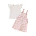 thumbnail image 1 of Birdeem Tank Top for Girls Chrysanthemum Print Set Flying Sleeve T-Shirt Set Baby Girl Backpack Pants Set, 1 of 12