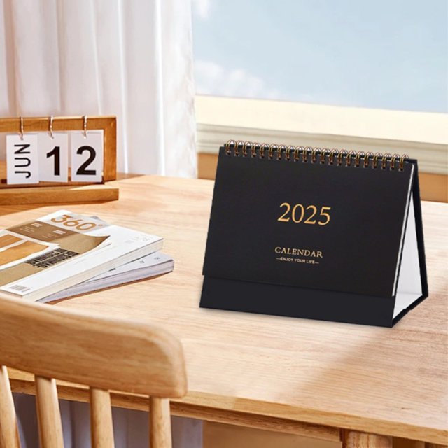 2025 Desktop Calendar Stand Up Desktop Year Calendar Table Paper Calendar Daily Scheduler Monthly Pages Easel Calendar