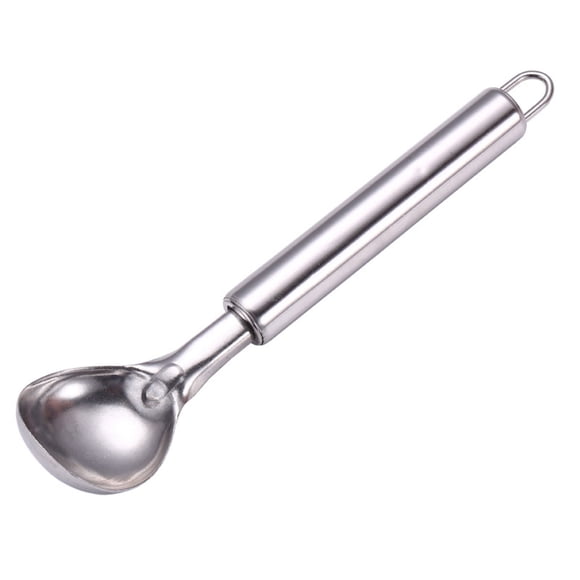 Ice Cream Spoon 430 Stainless Steel with Hollow Heat-Resistant Handle and Hanging Hook for Kitchen Storage