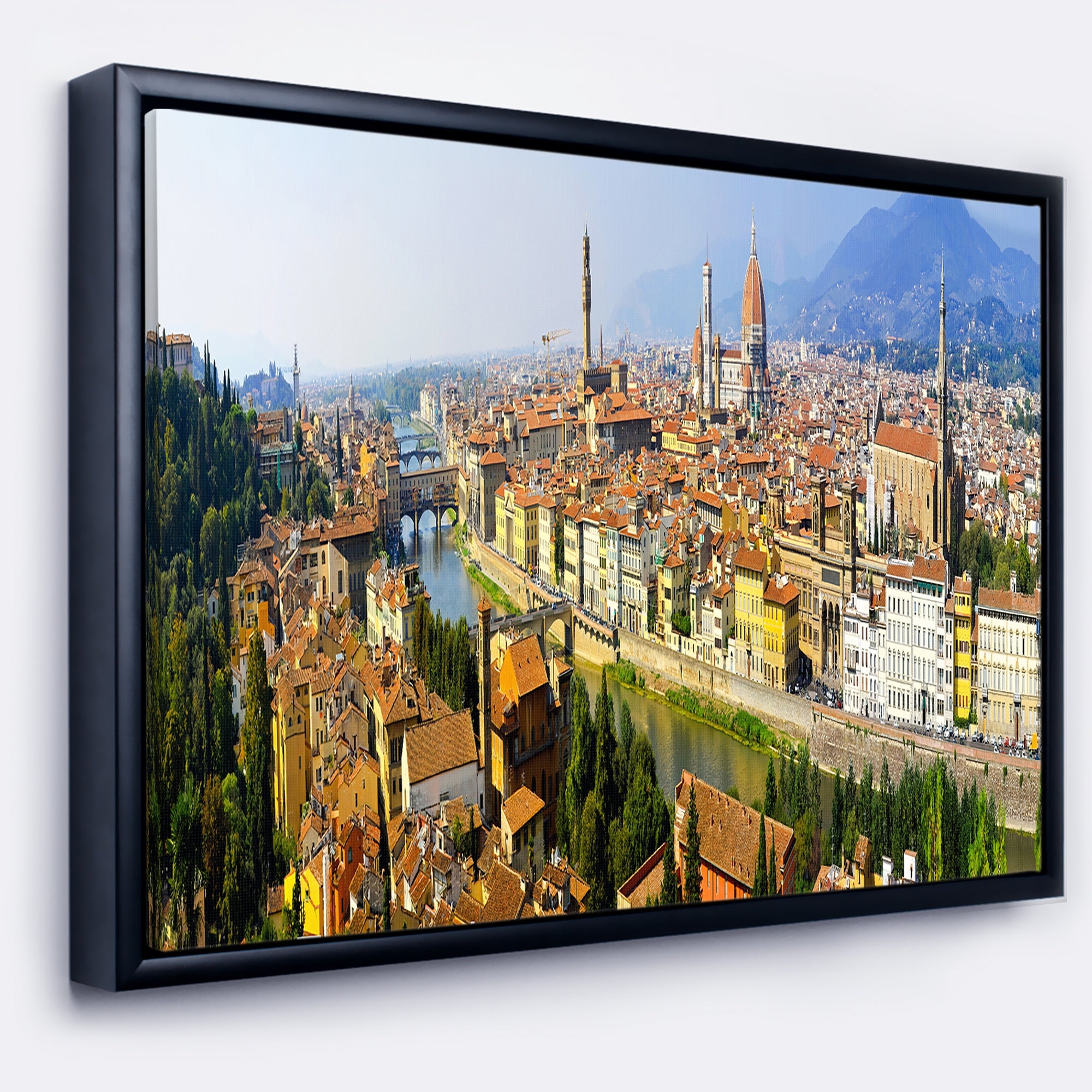 Design Art Florence Vue Panoramique  Sur Toile Encadrée