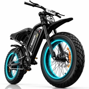 HiKeep Vélo électrique pour adultes, 20" Pneus gras E-Bike, 750W 1500W Peak Motor E-Mountain Bicycle, 48V Batterie 17.5Ah, suspension complète, UL2849