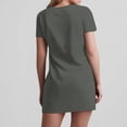 thumbnail image 4 of Liquidation d'Été 2025! Robe Grande Taille pour Femmes, Liquidation de Robe d'Été pour Femmes, Mode Féminine d'Été Couleur Unie Manches Courtes Col en V Robe Décontractée, 4 of 4
