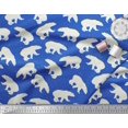 thumbnail image 2 of Soimoi Blue Modal Satin Fabric Polar Bear Animal Fabric Prints By Yard 42 Inch Wide, 2 of 5