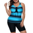thumbnail image 1 of Women's Plus Size Rash Guard Capris Tankini Athletic Swimwear, 1 of 6