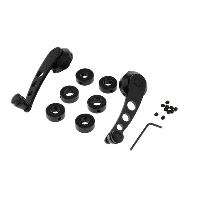 1 Pair Universal Window Winder Cranks Aluminum Handle - Black