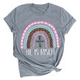 thumbnail image 2 of EGNMCR Chemise de Pâques à Manches Courtes pour Femmes Imprimé de Pâques Haut à Manches Courtes Col Rond T-Shirts pour Femmes, 2 of 3