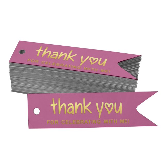 Inkdotpot Gold Foil Paper Hang Tags Thank You For Celebrating With Me Birthday Favor Tags 100 Pieces