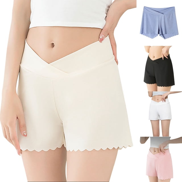 Gspmoly Shorts de Course pour Femmes, Femmes Été Style Mince à la Mode Peut Être Porté à l'Extérieur avec Pantalon de Grossesse Grande Taille Shorts de Randonnée Femmes Offres Hebdomadaires Beige G