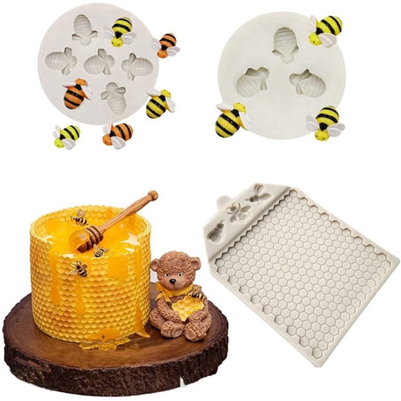 Moulle Silicone Fondant au Chocolat Individuel Tapis de Moule en Sucre pour la Décoration de Cupcakes Convient pour la Célébration de Mariage Gâteau D'anniversaire Gâteau au Chocolat Ensemble 3 Pièces