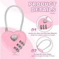 thumbnail image 4 of Langgg 2-Piece Heart-Shaped Combination Lock, Heart-Shaped Combination Durable, For Storage Day and Outdoor Combination pink 06U(50CM), 4 of 6