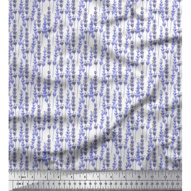 Soimoi Silk Fabric Lavender Shirting Decor Fabric Printed Yard 42 Inch Wide