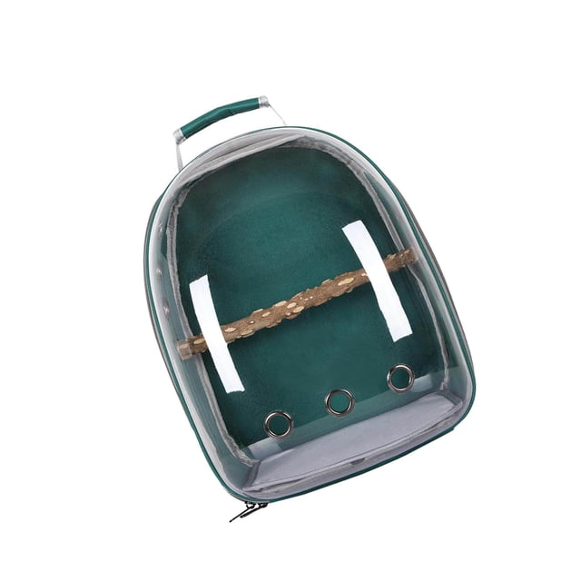 Bird Carrier Cage Shoulder Bag Pet Parrot Travel Transparent Outdoor Retractable Clear Clear Backpack Green