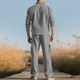 thumbnail image 3 of Erwazi Men's Corduroy Cargo Shacket Tracksuit Set 2 Pieces Lapel Long Sleeve Button Down Jacket and Cargo Pants Set, 3 of 5