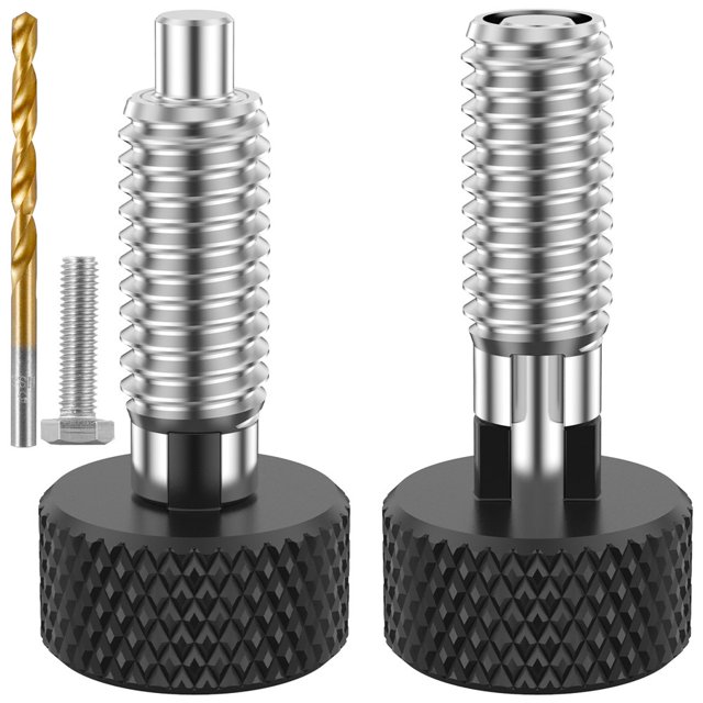 4/8Pcs Hand Retractable Spring Plunger Stainless Steel Lock Out M6 Type Quick Release Pins Sturdy Plunger Screw with 0.500inch Thread Length for Rolling Tool Boxes Molds Automobiles