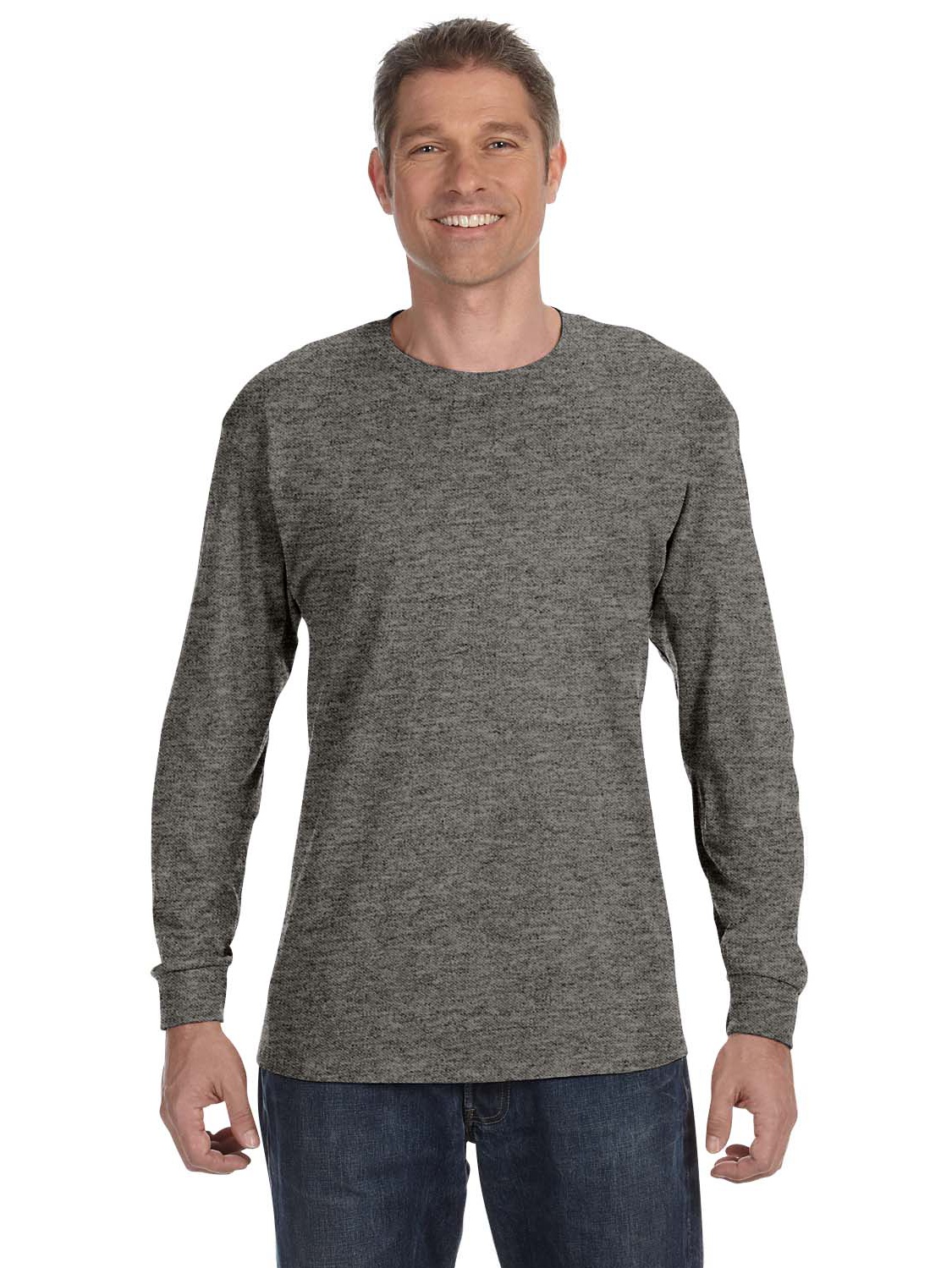 Gildan T-Shirt à Manches Longues en Coton Lourd 5.3 oz. Graphite Heather TG