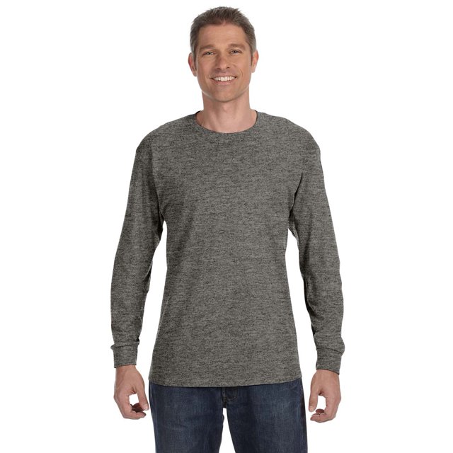 Gildan T-Shirt à Manches Longues en Coton Lourd 5.3 oz. Graphite Heather TG