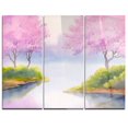 thumbnail image 1 of Design Art Flowering Trees over River Multipanel Landscape Metal Wall Art, 1 of 1