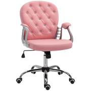 Vinsetto Height Adjustable Home Office Chair with Button Tufted Backrest