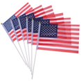 thumbnail image 1 of 25pcs American Hand Held Flags Mini Usa National Country Hand Held Stick Flags Polyester Cloth 14x21cm (red) Banmo, 1 of 2