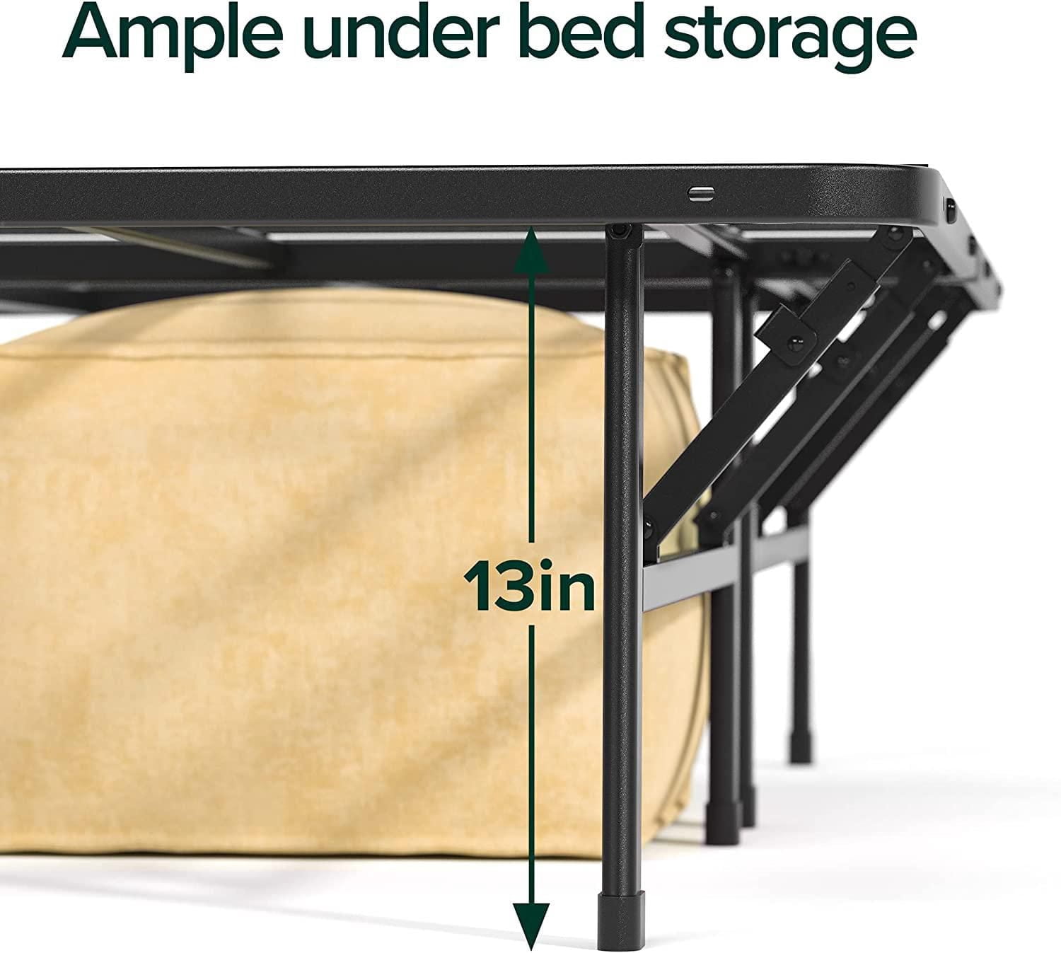 Cadre de lit plateforme en métal Zinus SmartBase avec tête de lit rembourrée et base de matelas