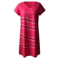 thumbnail image 4 of CEHVOM Robe d'Été pour Femmes à Col en V Imprimée à Manches Courtes Robe pour Dames, 4 of 6