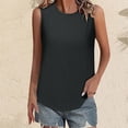 thumbnail image 2 of AherBiu Débardeurs Grande Taille pour Femmes Couleur Unie Sans Manches Col Rond Ample Chic Décontracté Basique Camis, 2 of 7