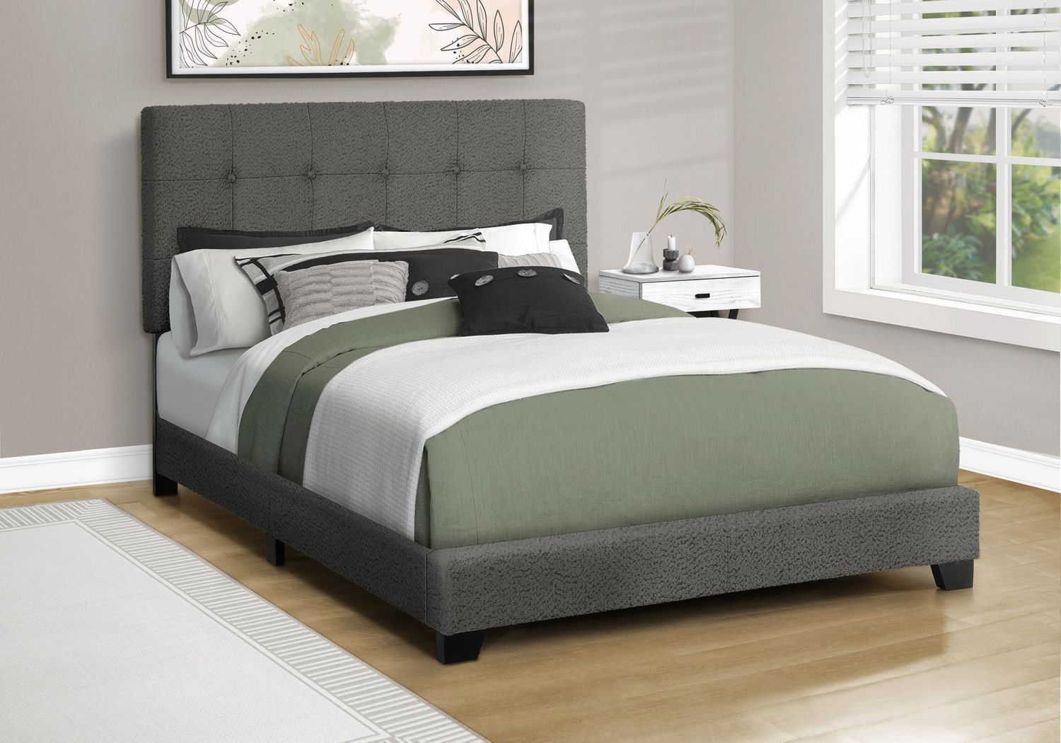 Monarch Specialties  Lit, Taille Totale, Chambre À Coucher, Rembourré, Cadre Seulement, Transitionnel