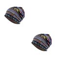 thumbnail image 4 of Maytalsory Bonnet Hijab Ethnique Imprimé Floral Turban Coloré Réglable Protection des Oreilles Accessoires de Style Bonnet Bleu Floral 2Set, 4 of 6