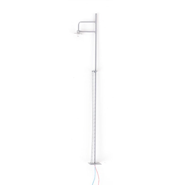 mmirethe Model Train Lamppost with Ladder Home Landscape Decorations LED Railway Light Miniature Single-Head Track Lamp Table Toys Gray(Scale 1:50)