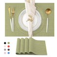 thumbnail image 1 of SUTENGDA Sets de Table Tissés Croisés pour Table à Manger en Vinyle PVC Ensemble de 4 12x18 Pouces Jaune, 1 of 6