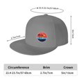 thumbnail image 2 of DouZhe Flat Brim Cap Chapeau Snapback Plage d'Été Coucher de Soleil Palmiers Imprime Réglable Gris Adulte Baseball Cap, 2 of 6
