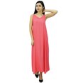 thumbnail image 4 of Bimba Robe Maxi Unie à Bretelles Spaghetti pour Femme pour l'Été, Tenue de Plage, Robe d'Été, 4 of 9