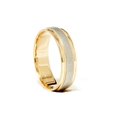 thumbnail image 2 of 18k Gold & Platinum Brushed Two Tone Wedding Band Ring, 2 of 2